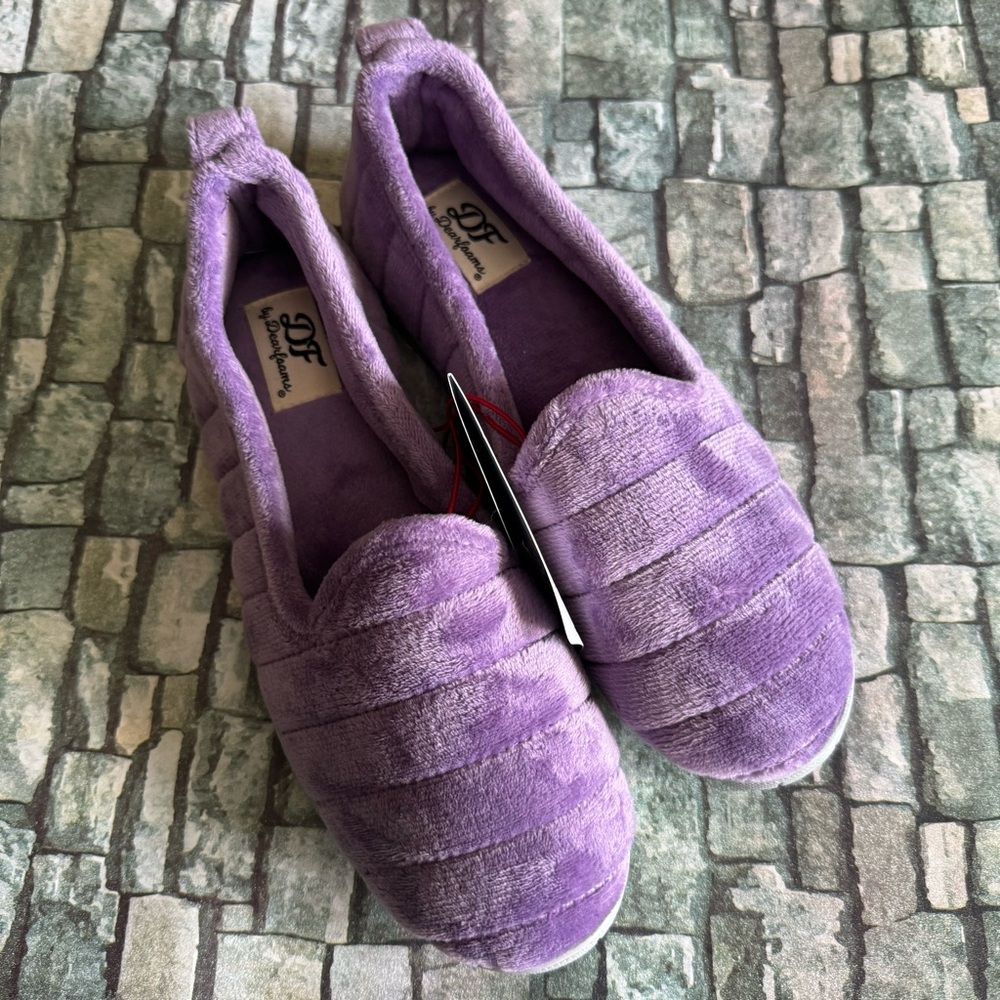 DF by Dearfoams Memory Foam Slippers Sz S